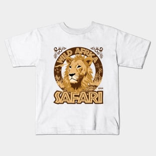 Wild Africa Safari, African lion, Kids T-Shirt